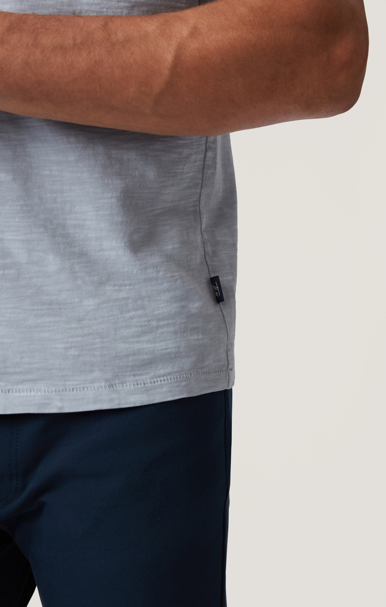 34 Heritage Slub Crew Neck Tshirt Blue Fog-Men's T-Shirts-Brooklyn-Vancouver-Yaletown-Canada