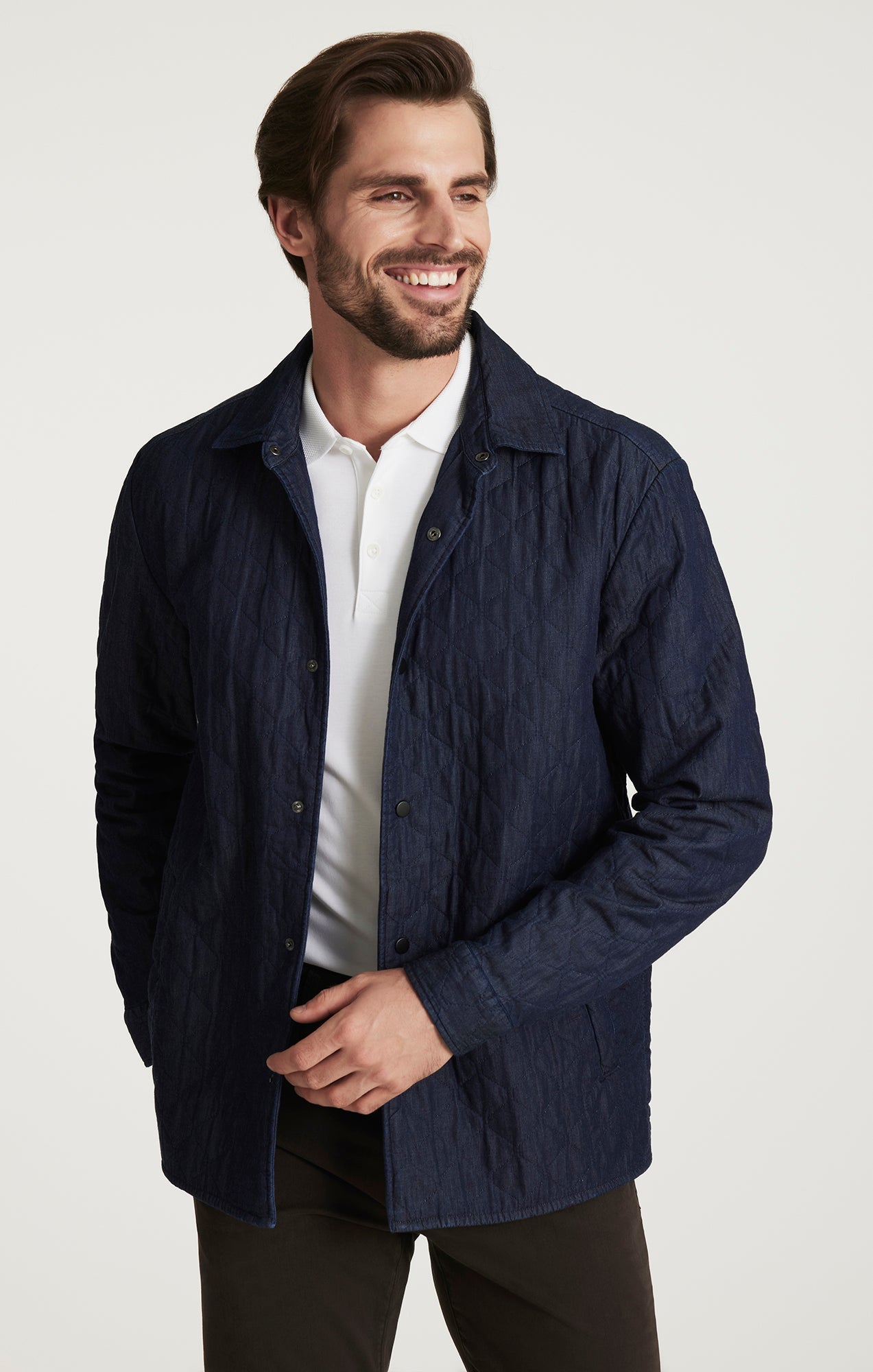 34 Heritage Denim Quilted Overshirt Rinse-Men's Shirts-Brooklyn-Vancouver-Yaletown-Canada