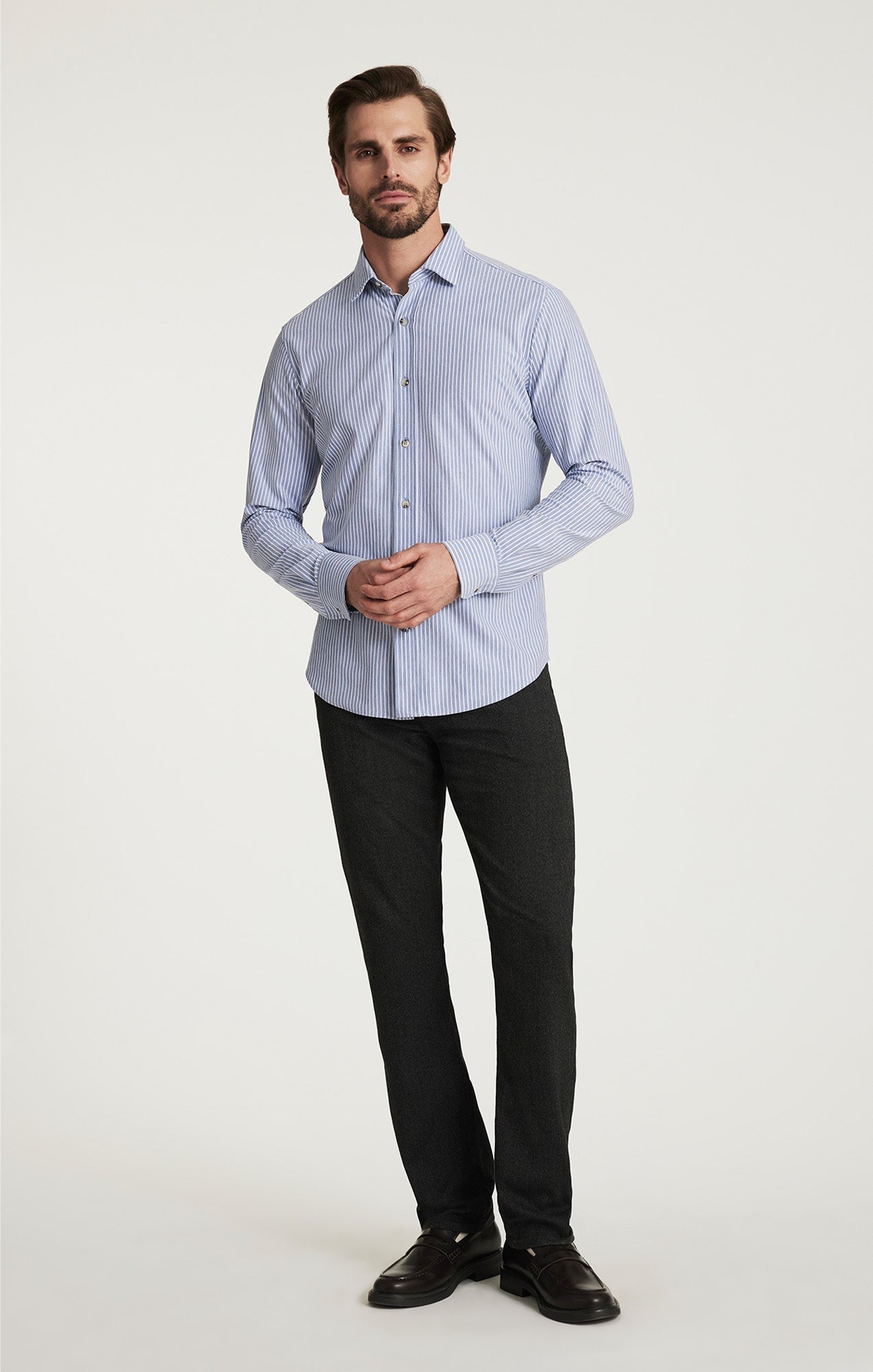 34 Heritage Striped Shirt Blue-Men&#39;s Shirts-Brooklyn-Vancouver-Yaletown-Canada