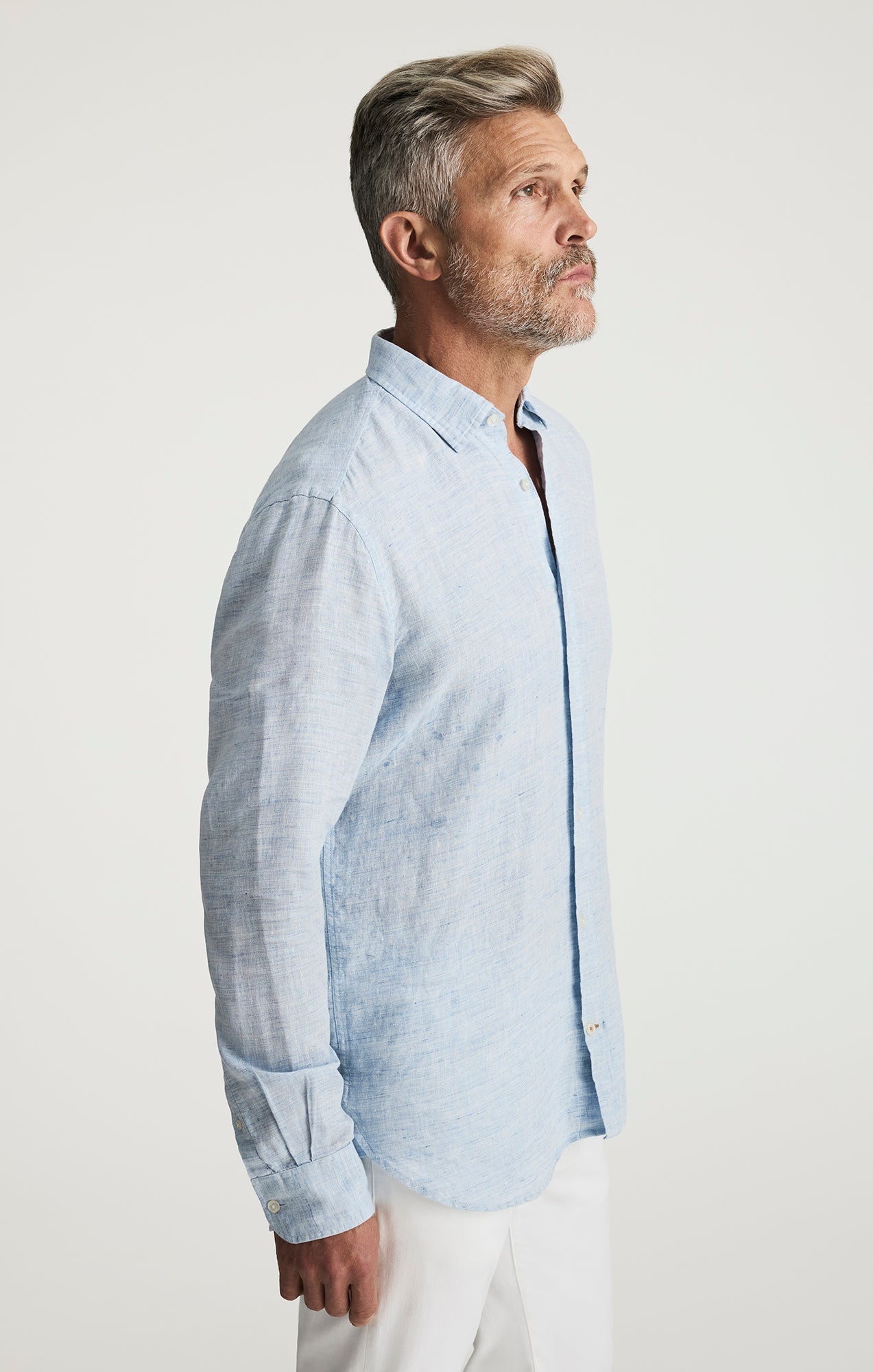 34 Heritage Linen Shirt Blue-Men's Shirts-Brooklyn-Vancouver-Yaletown-Canada
