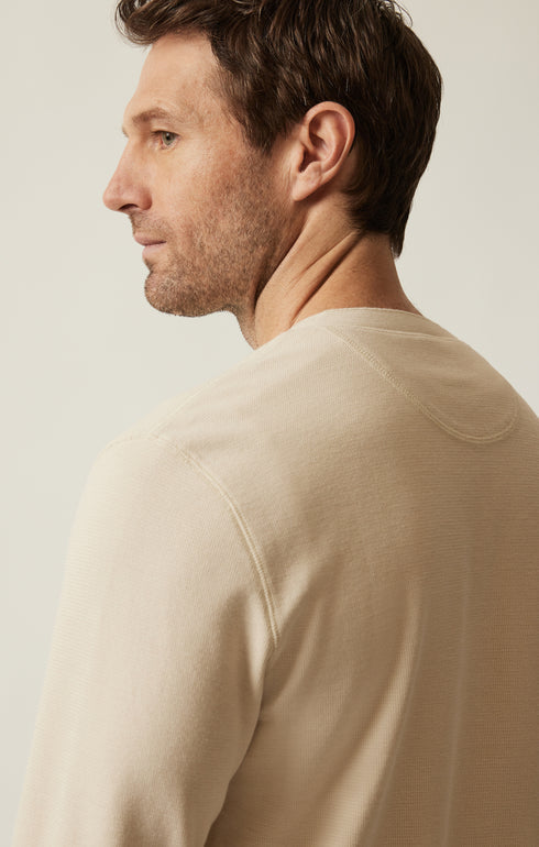 34 Heritage LS Henley Oatmeal-Men's T-Shirts-Brooklyn-Vancouver-Yaletown-Canada