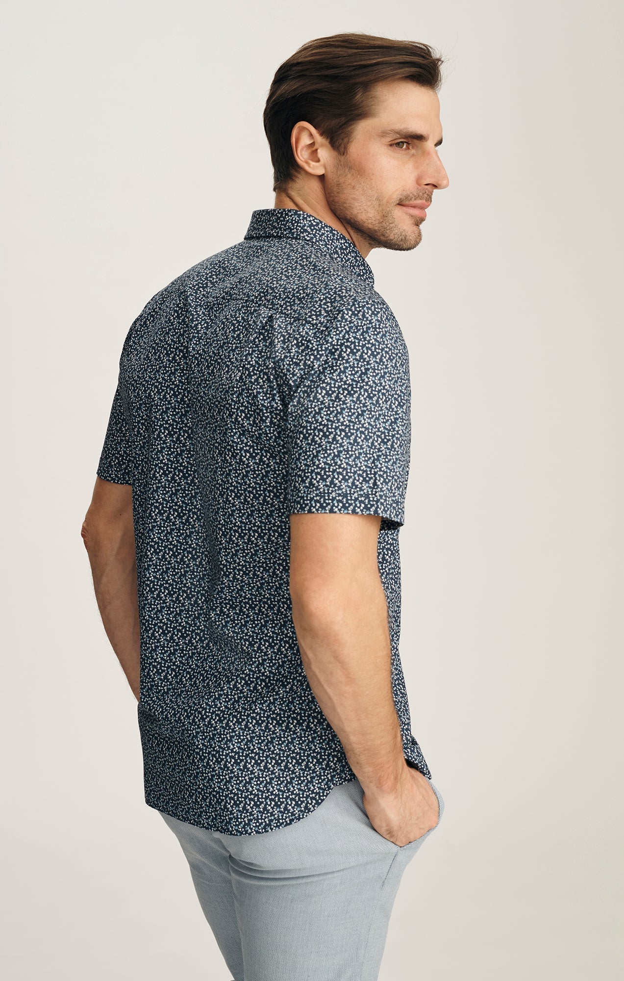 34 Heritage Flower Luxe Twill Shirt Vintage Indigo-Men's Shirts-Howard-Surrey-Canada